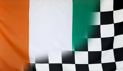 Winner Concept Ivory Coast and checkered goal flag