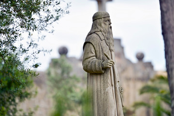 Statue of Ramon Lull at sanctuary de Nostra Senyora de Cura, Pui