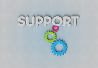 Support - Zahnrad - Typo - B - obrazy, fototapety, plakaty