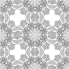 Coloring pages for adults.Decorative hand drawn doodle nature ornamental curl vector sketchy seamless pattern.