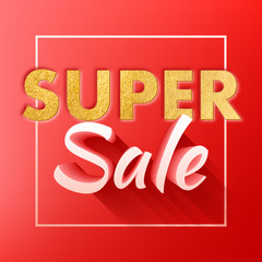 Super sale offer poster banner vector illustration.