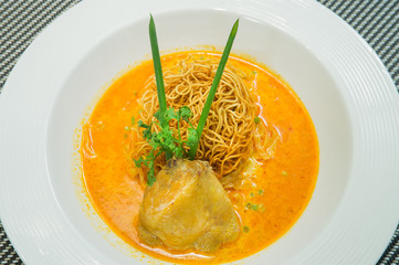 Khao Soi Kai,local food from North region of Thailand