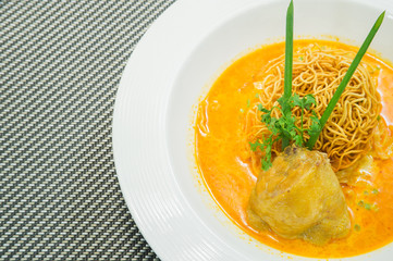 Khao Soi Kai,local food from North region of Thailand