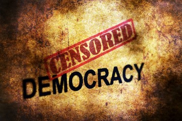 Obraz premium Censored democracy grunge concept