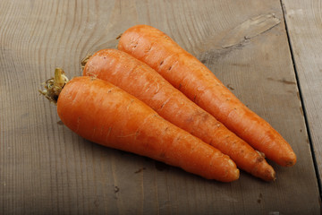 carrot on wooden background