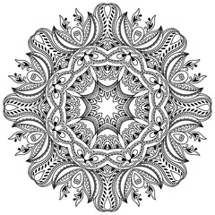 Vector henna tatoo mandala. Mehndi style.
