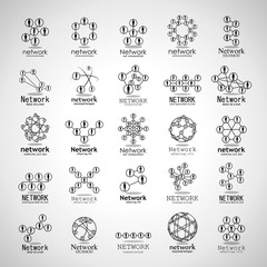 People Network Icons Set - Isolated On Gray Background - Vector Illustration, Graphic Design. For Web, Websites