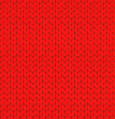 Hand drawn red knitted texture, seamless pattern