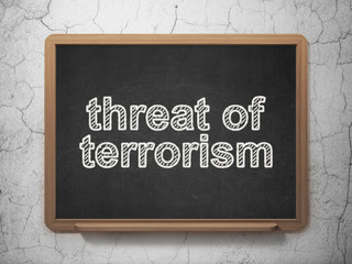 Politics concept: Threat Of Terrorism on chalkboard background
