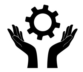 hand holding gear , engineer symbol