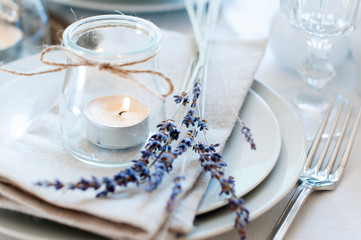 Candle Vase with Candle on Plate