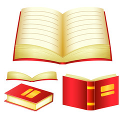 Detailed Red Books Vector Pack
