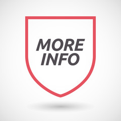 Isolated line art shield icon with    the text MORE INFO