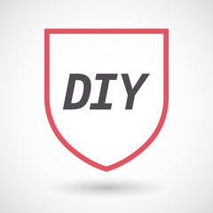 Isolated line art shield icon with    the text DIY