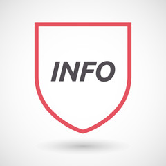 Isolated line art shield icon with    the text INFO