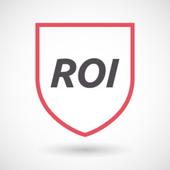 Isolated line art shield icon with    the return of investment a