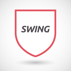 Isolated line art shield icon with    the text SWING