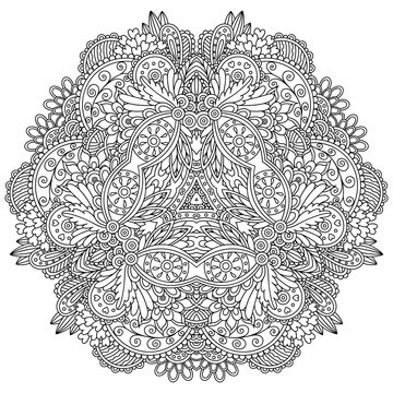  Black and white mandala.