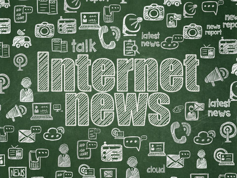 News concept: Internet News on School board background