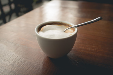 Hot cappuccino coffee