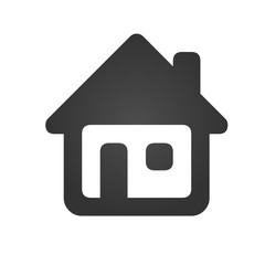 Home icon. Simple flat logo of home on white background. House picture. Vector illustration.