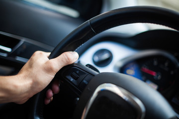 Hands on steering wheel