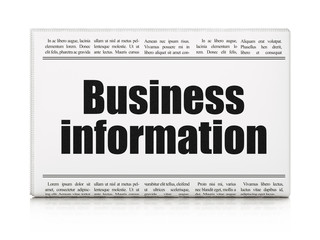Business concept: newspaper headline Business Information