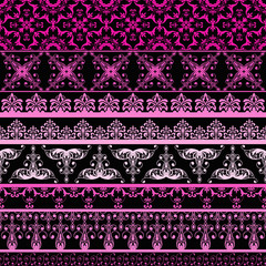 Vector seamless floral borders