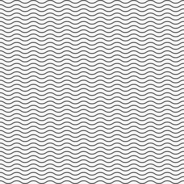 Black seamless wavy line pattern. Vector illustration