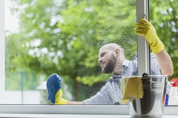 Window cleaning.