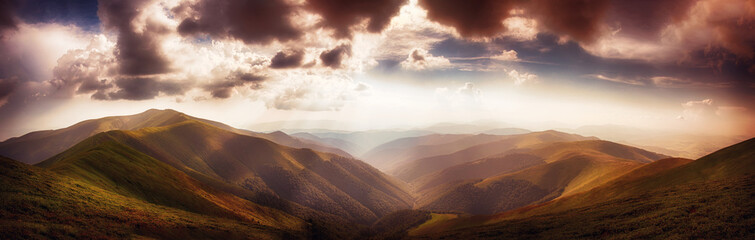 Panoramic from Polonina Borzava (Carpathians, Ukraine 2016)