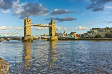 Tower Bridge in London in the late afternoon, England, Great Britain