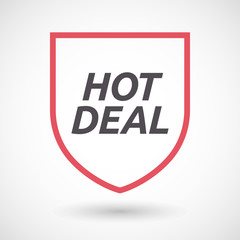 Isolated line art shield icon with    the text HOT DEAL