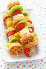 Fruit skewers on a dish