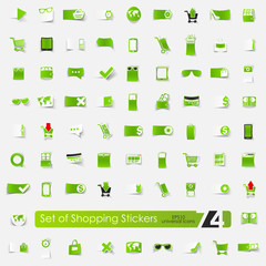 Set of shopping stickers
