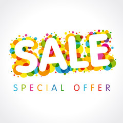 Sale special offer colorful. Sale banner template and special offer on colorful background