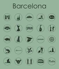 Set of Barcelona simple icons