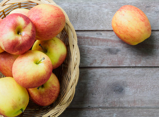 Apple in basket