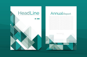 Geometric a4 front page, business annual report print template