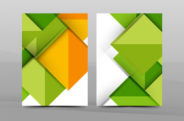Fototapeta premium Squares and triangles annual report cover template