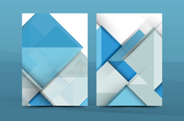 Fototapeta premium Squares and triangles annual report cover template