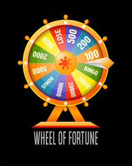 Wheel of fortune infographic design element.