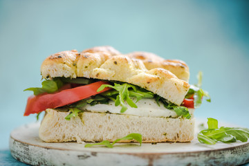 healthy dieting sandwich, close view