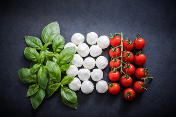 Italian flag made of fresh food