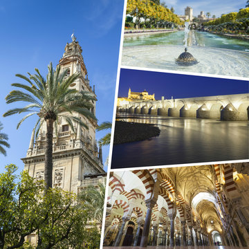 Collage of Cordoba ( Spain ) images - travel background (my phot