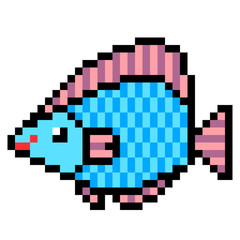 illustration design pixel art fish
