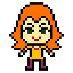 illustration design pixel art girl