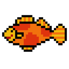 Fototapeta premium illustration design pixel art fish