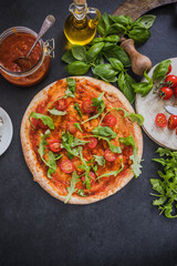 Making traditional italian pizza