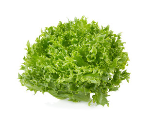 green frillies iceberg lettuce isolated on white background